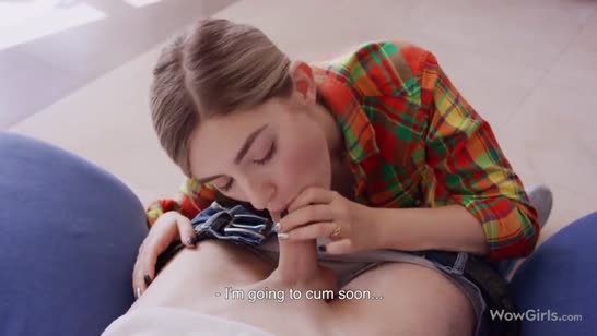 Игривая студентка без вопросов залезла в штаны и оформила минетик #3